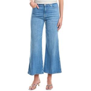 7 For All Mankind Womens  Left Hand Cropped Lotta Charleston Wide Leg Jean, Blue